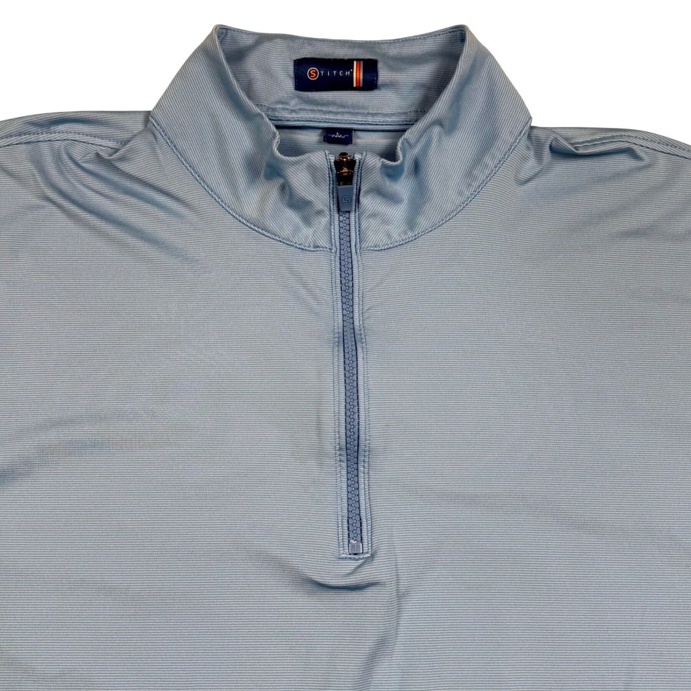 Stitch Golf Quarter Zip Pullover Mens Large Light Blue Performance 211SA3000